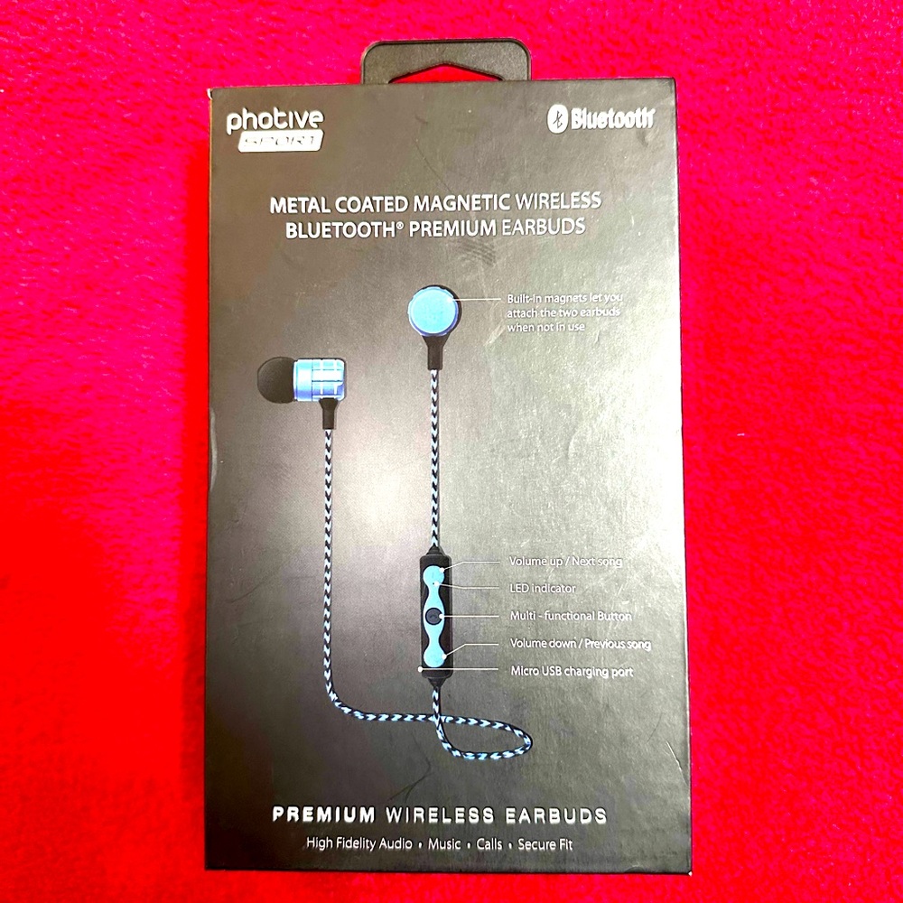 Photive Bluetooth Premium Earbuds - Blue